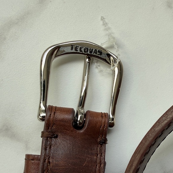 Tecovas handmade woman’s Brown genuine bovine Leather Belt size medium - Picture 5 of 8